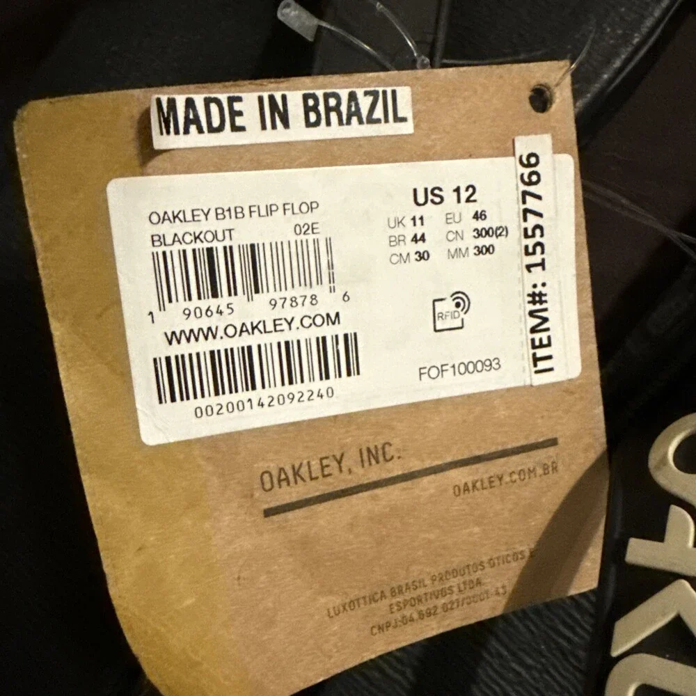 Oakley Men’s B1B Flip Flops Sandals - Size 12